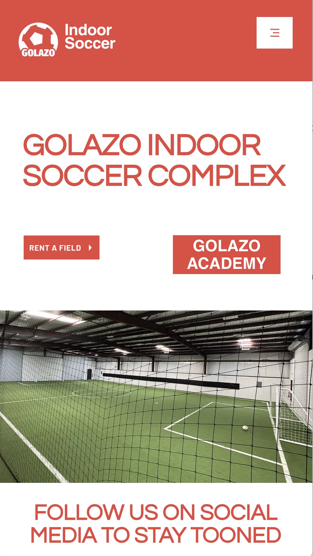 Golazo indoor soccer website