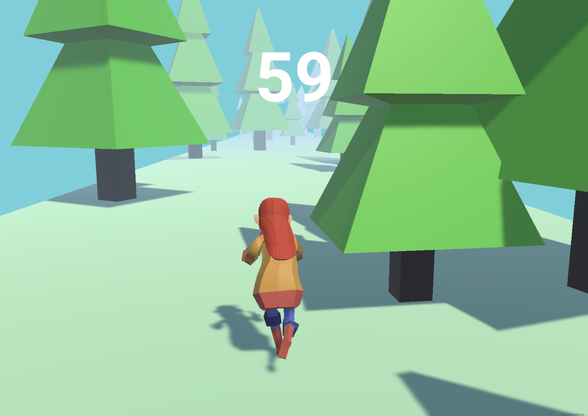 Craley racing game in a low-poly forest