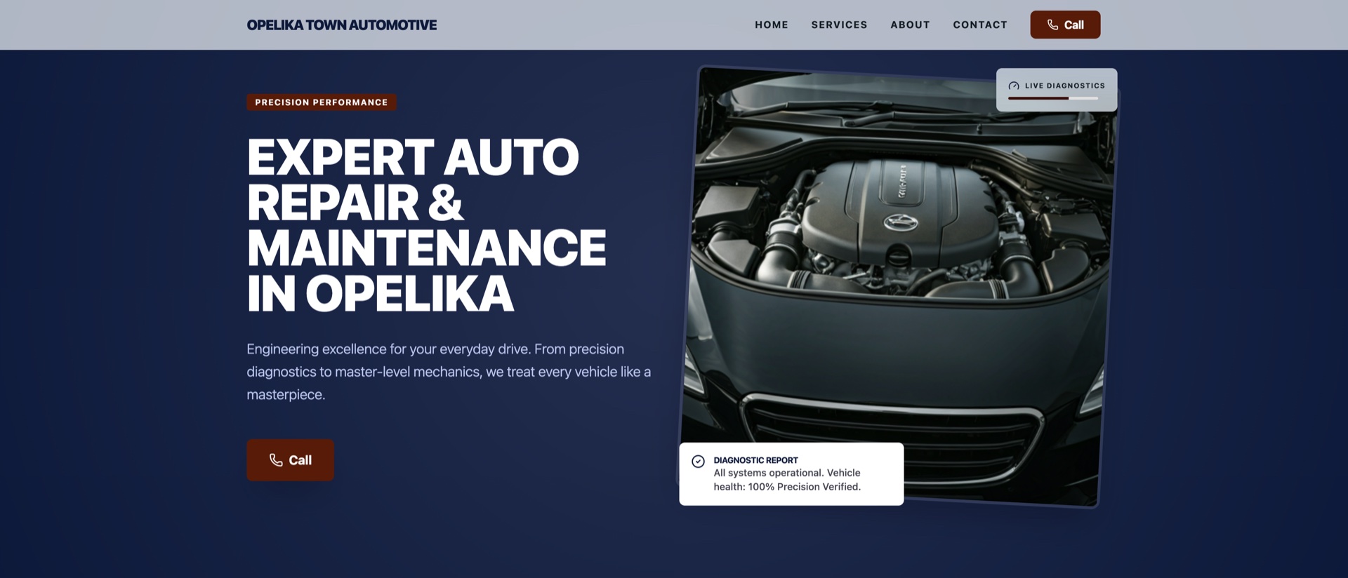 Opelika Town Automotive website homepage